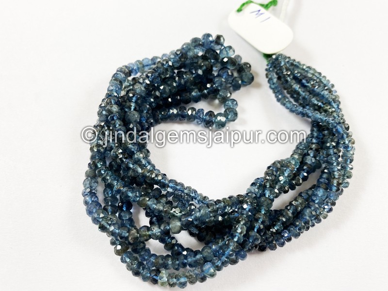 Santa Maria Moss Aquamarine Faceted Roundelle Beads